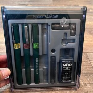 Faber-Castell TG1-S Technical Drawing Pen Set 0.35 0.40 0.50 Higgins T-100 Ink